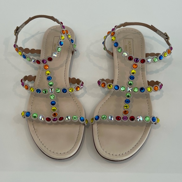 AQUAZZURA MULTI COLOR SANDALS SIZE 8 - Picture 4 of 16
